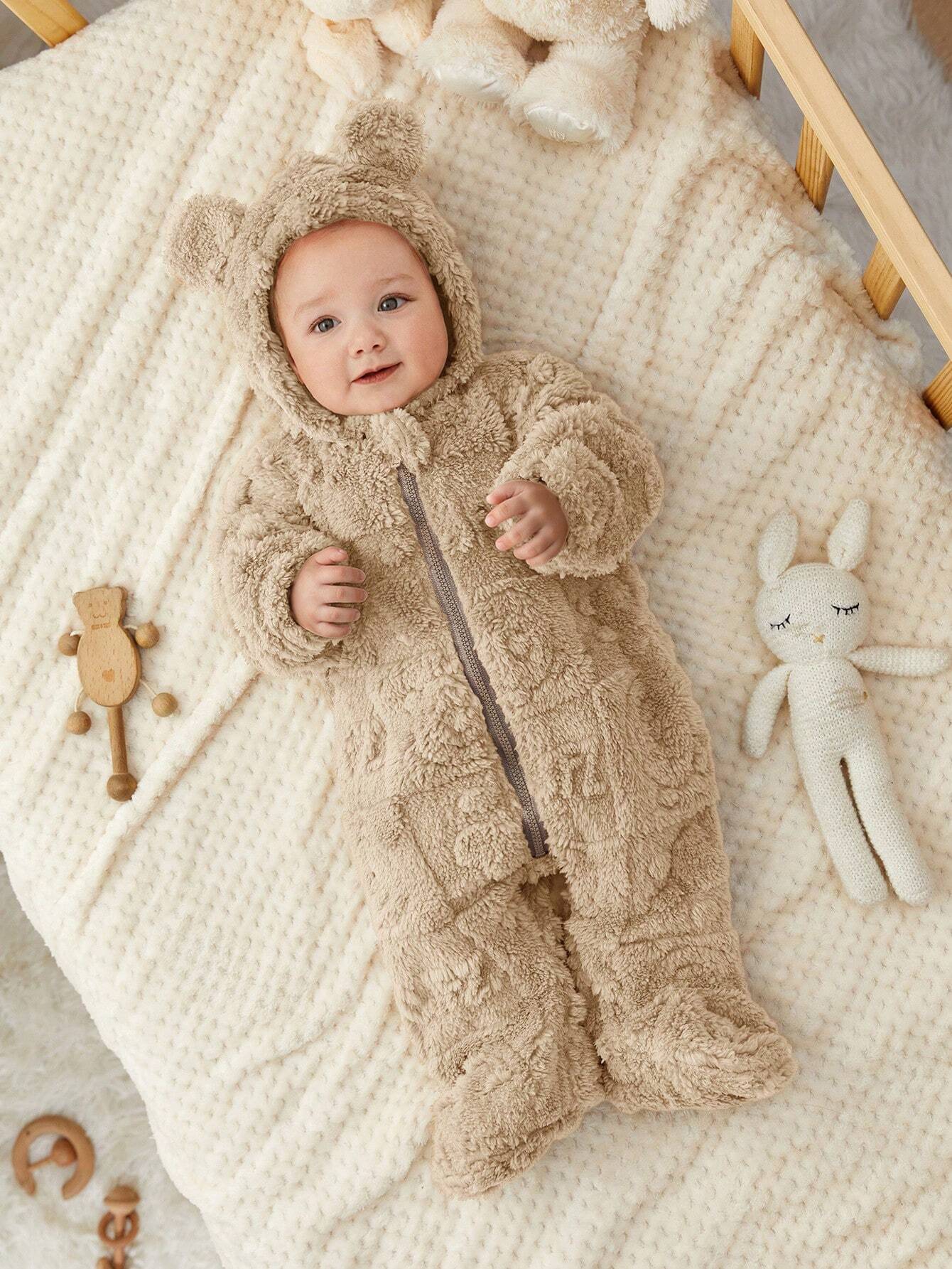 Adorable Baby Teddy Bear Onesie – Beige