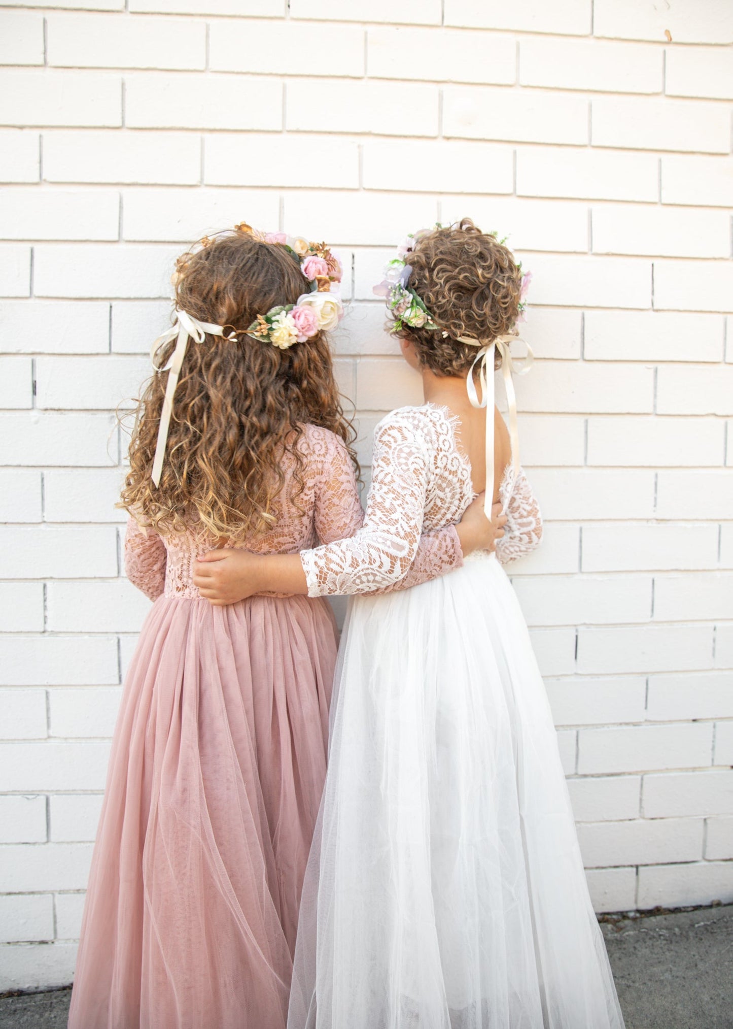 Swan White Flower Girl Lace Dress