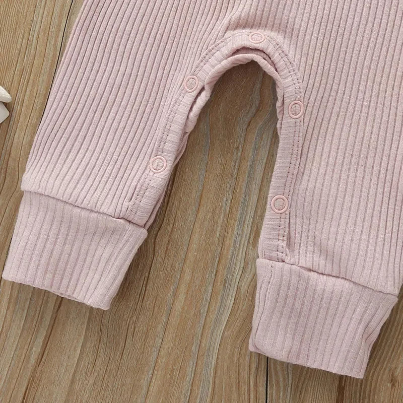 Unisex Summer Cotton Romper with Snap Buttons – Long Sleeve