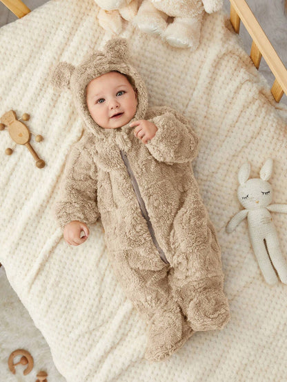 Adorable Baby Teddy Bear Onesie – Beige