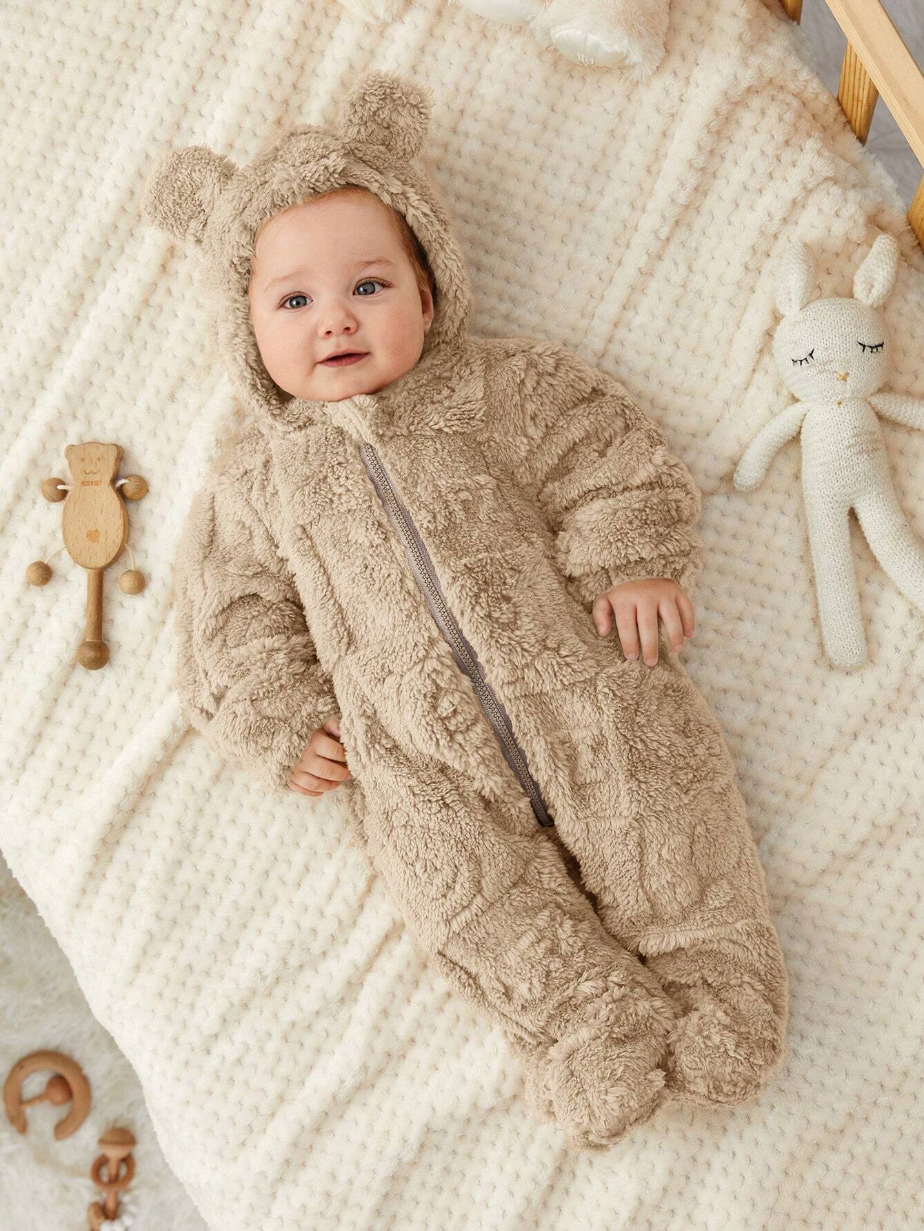 Adorable Baby Teddy Bear Onesie – Beige