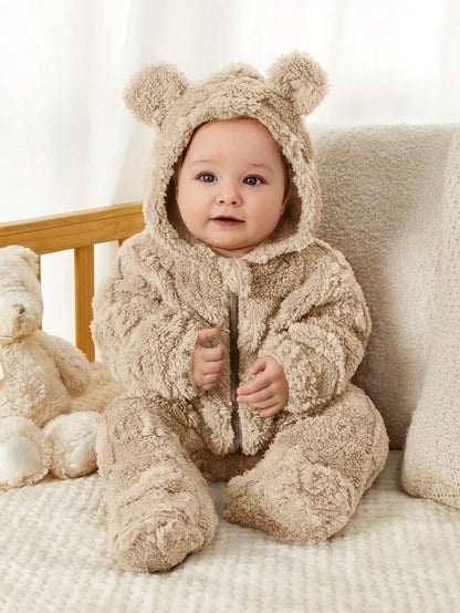 Adorable Baby Teddy Bear Onesie – Beige
