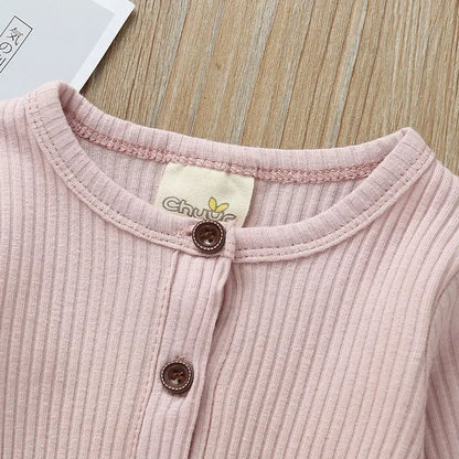 Unisex Summer Cotton Romper with Snap Buttons – Long Sleeve