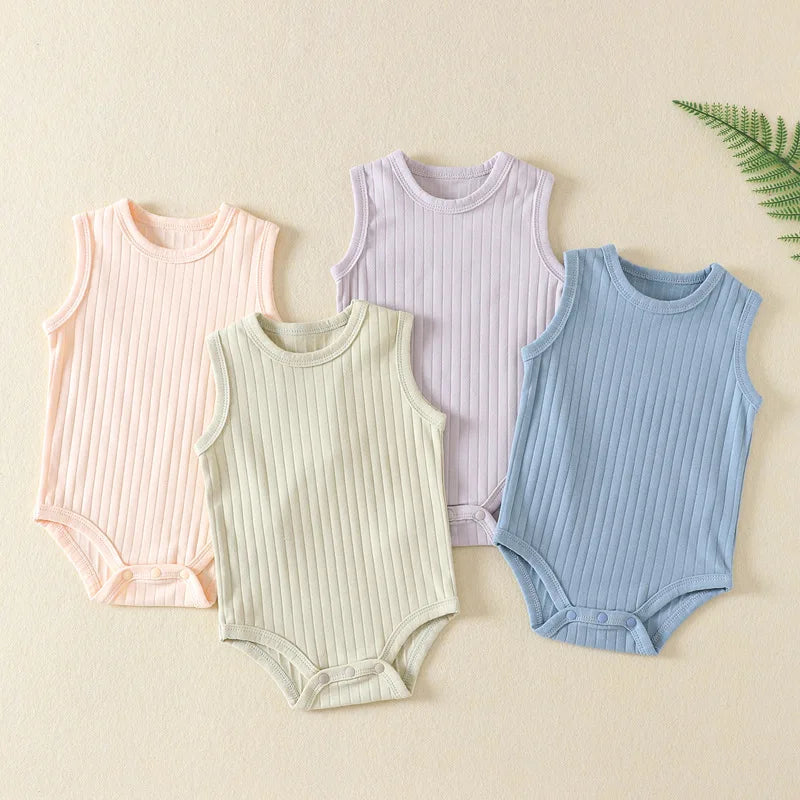 Sleeveless Baby Romper – Soft Cotton Bodysuit for 0–24 Months