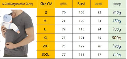 Premium Cotton Kangaroo Pocket T-Shirt – Safe & Comfortable Babywearing for Dads