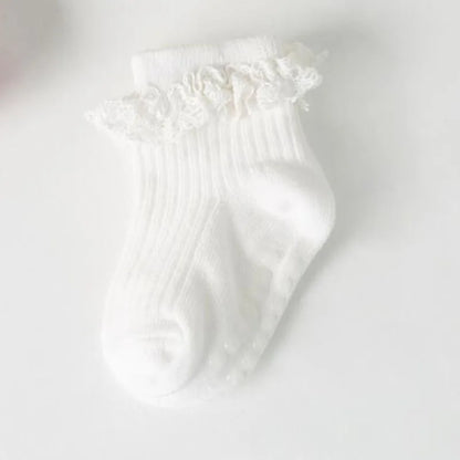 4 Pairs Baby & Kids Non-Slip Cotton Socks – Plain Colors
